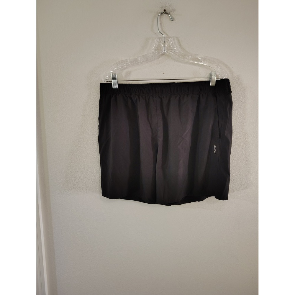 ALIVE Womens Black Quick-Dry Athletic Shorts Elastic Waist XL Activewear